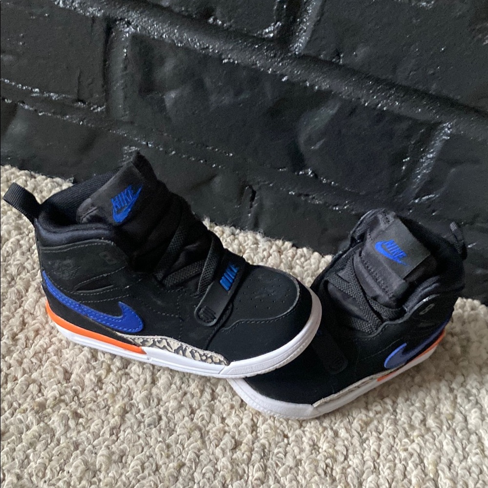Nike Black and Blue High-Top Sneakers